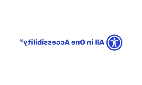 A white rectangular shape showcasing the All in One Accessibility logo with modified colors, accompanied by a cross mark indicating that the logo's color should remain unchanged